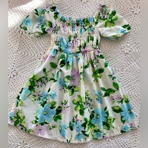 EUC Girls sz S (6-7) Old Navy Floral Smocked Dress 100% Cotton
